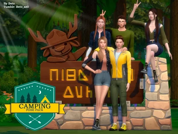 Alpha Camping Pose Pack - The Sims 4 Custom Content