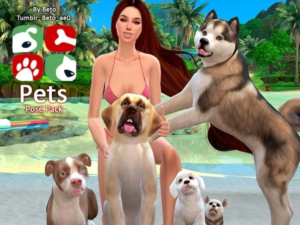 Alpha Pets Pose Pack - The Sims 4 Custom Content
