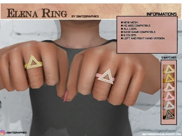 Alpha Elena Ring UPDATED - The Sims 4 Custom Content