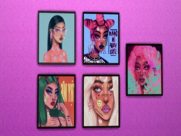 Alpha Cutie Art Collection REQUIRES CATS AND DOGS - The Sims 4 Custom Content