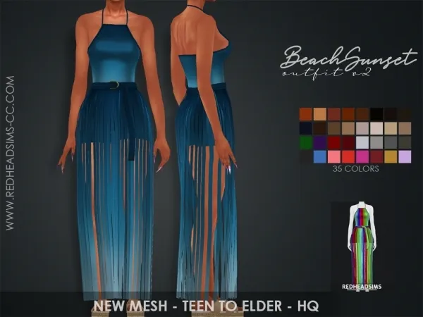 Maxis Match BEACH SUNSET OUTFIT V1 - The Sims 4 Custom Content