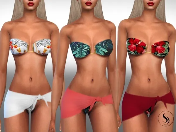 Maxis Match Summer Bikinies with Pareo - The Sims 4 Custom Content