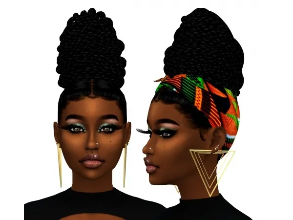 Alpha Queen Braids up Bun All ages - The Sims 4 Custom Content