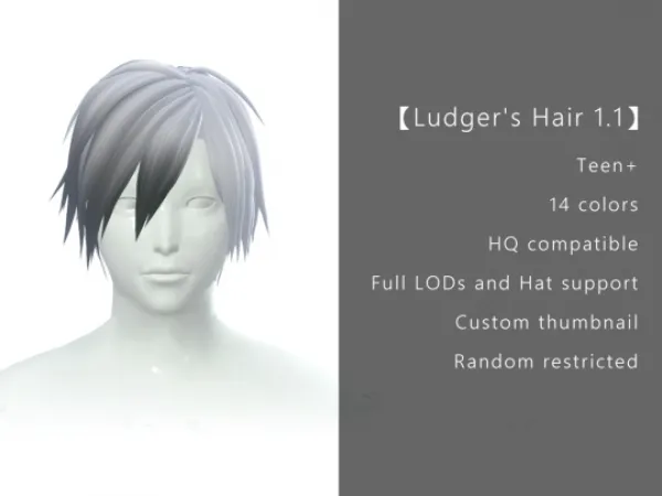 Maxis Match Ludgers hair - The Sims 4 Custom Content