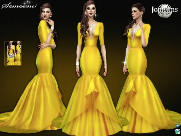 Maxis Match Samaiene yellow dress - The Sims 4 Custom Content