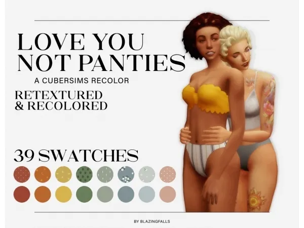 Maxis Match love you not panties a recolor - The Sims 4 Custom Content