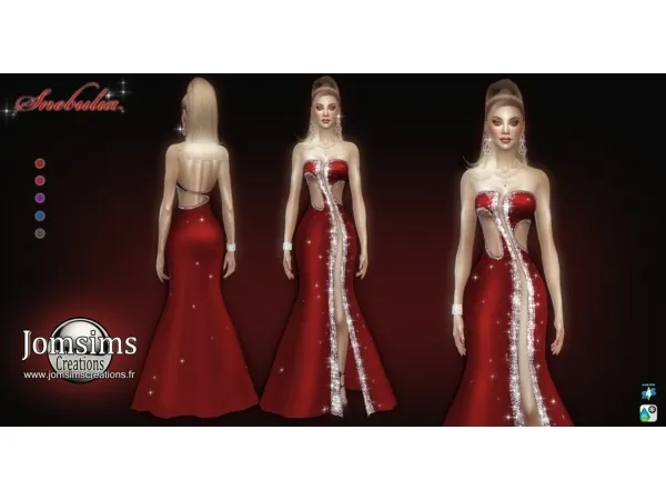 Alpha Snebulia split dress - The Sims 4 Custom Content