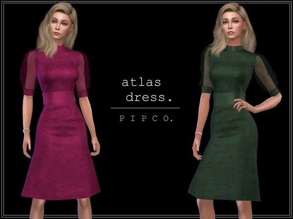 Maxis Match atlas dress (sheer sleeves) - The Sims 4 Custom Content
