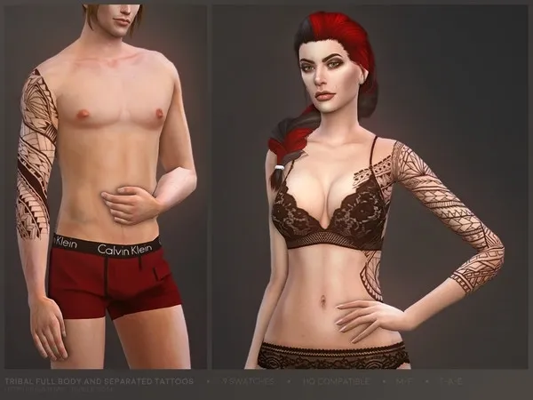 Mix Tribal tattoos - The Sims 4 Custom Content