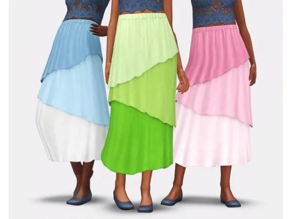 Tiered Skirt Pencil Skirt for elders - The Sims 3 Custom Content