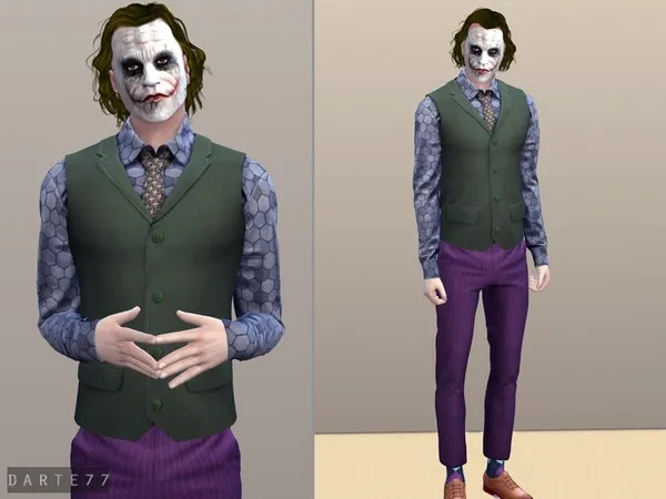 Alpha The Joker Outfit II - The Sims 4 Custom Content