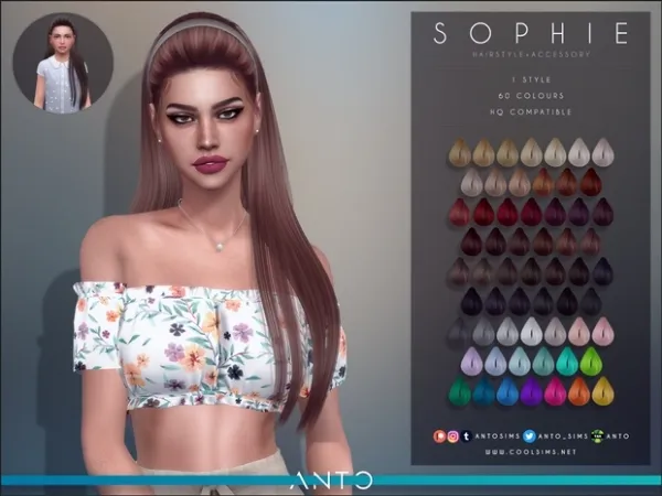 Alpha Anto Sophie Hairstyle - The Sims 4 Custom Content