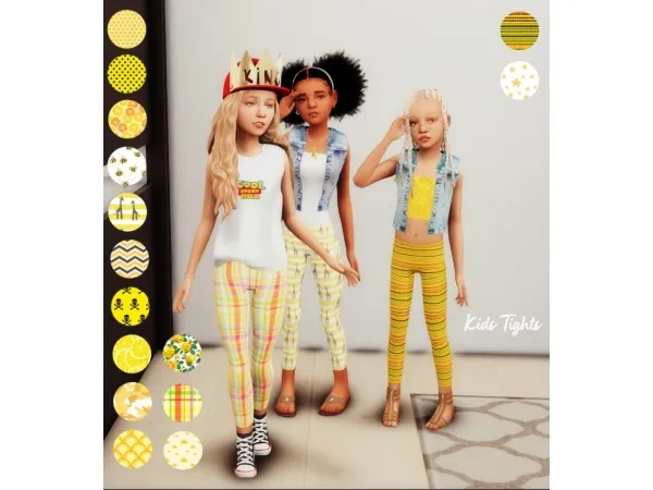 Maxis Match Kids Tights Yellow Version Requires Sulani - The Sims 4 Custom Content