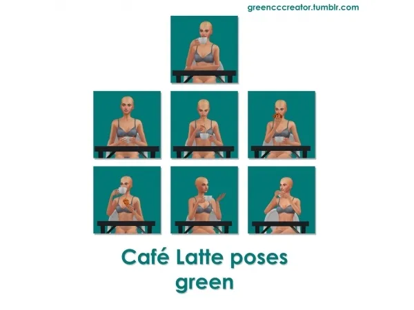 Mix Café Latte Poses - The Sims 4 Custom Content
