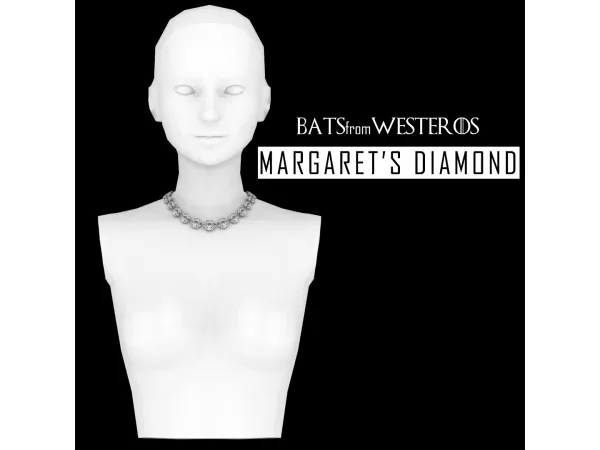 Alpha Margarets Diamond Necklace BatsFromWesteros - The Sims 4 Custom Content