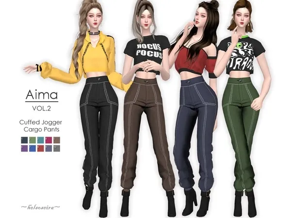 Alpha AIMA V2 Cuffed Cargo Pants - The Sims 4 Custom Content