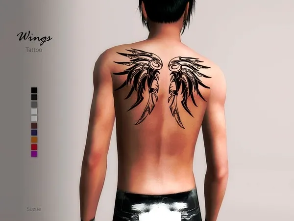 Mix [Suzue] Wings Tattoo Apocalypse - The Sims 4 Custom Content