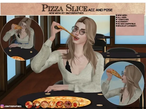 Alpha Pizza Slice - The Sims 4 Custom Content
