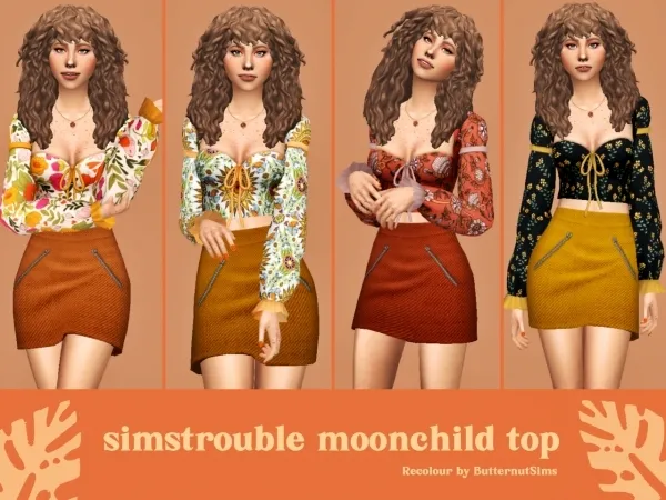 Alpha simstrouble moonchild top recolour by butternutsims - The Sims 4 Custom Content