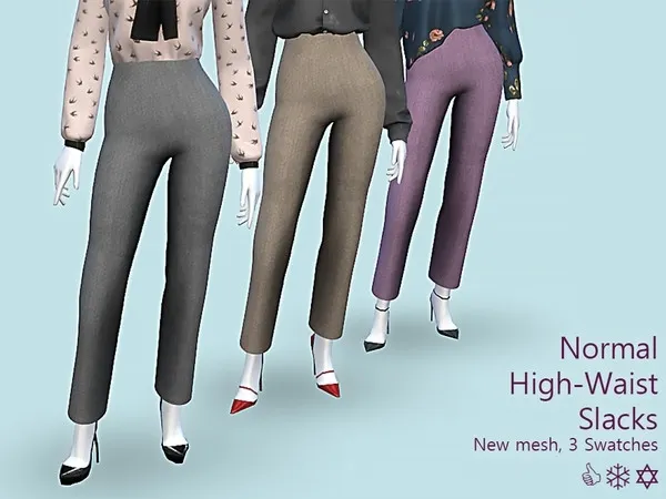 Alpha Normal High Waist Slacks - The Sims 4 Custom Content