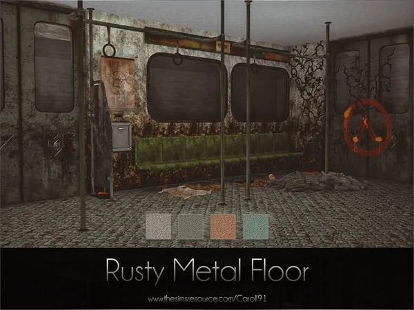Alpha Rusty Metal Floor - The Sims 4 Custom Content