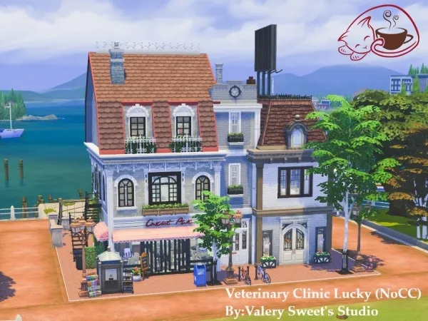 Alpha Veterinary Clinic Lucky(NoCC) - The Sims 4 Custom Content