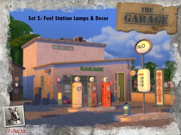 Alpha The Garage Set 2 Filling Station Lamps and Decor by thesimsresource - The Sims 4 Custom Content