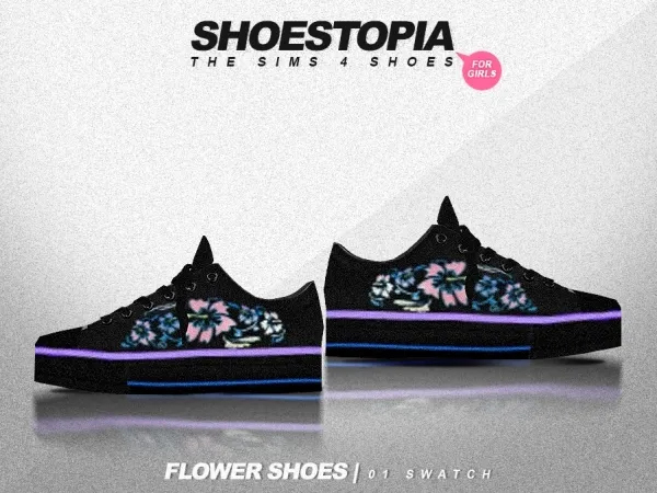 Alpha shoestopia flower shoes by shoestopia - The Sims 4 Custom Content