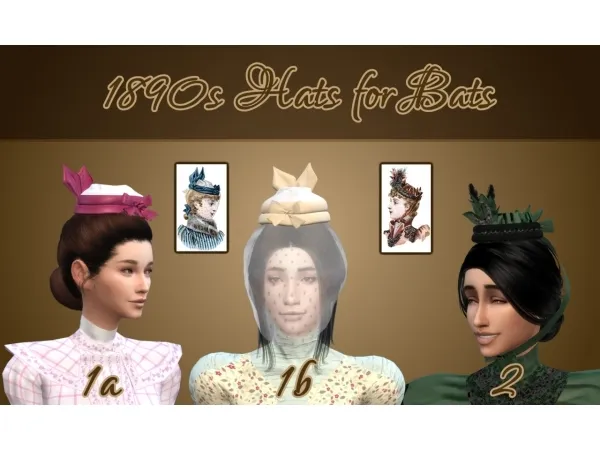 Alpha 1890s Hats for Bats by vintagesimstress - The Sims 4 Custom Content