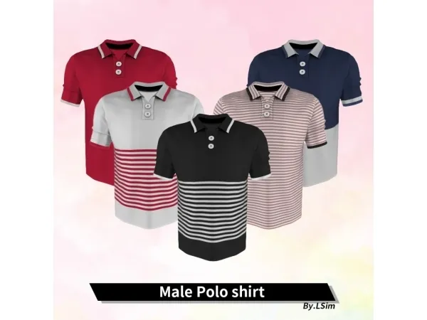 Alpha LSim Male polo - The Sims 4 Custom Content