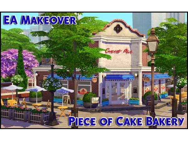 Maxis Match EA Makeover Piece of Cake Bakery - The Sims 4 Custom Content
