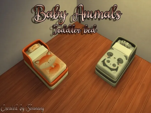 Alpha Baby Animals Toddler Bed by thesimsresource - The Sims 4 Custom Content