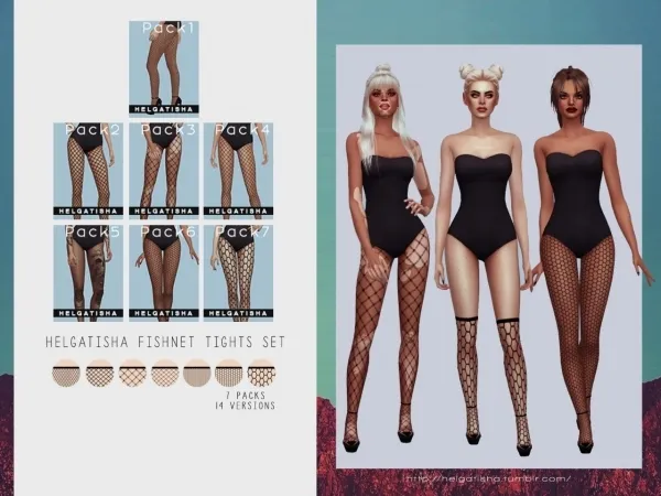 Maxis Match [helgatisha] Fishnet tights set - The Sims 4 Custom Content