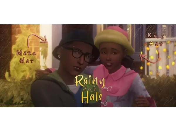 Maxis Match Rainy Day Hats EP05 Hats Mesh Edits - The Sims 4 Custom Content