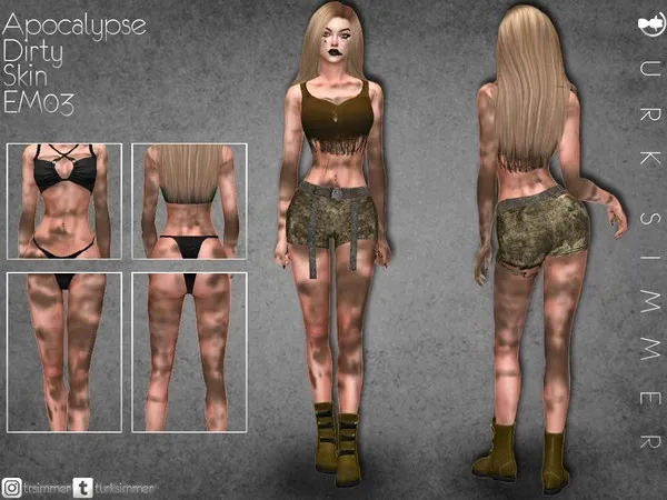 Alpha Apocalypse Dirty Skin EM03 - The Sims 4 Custom Content