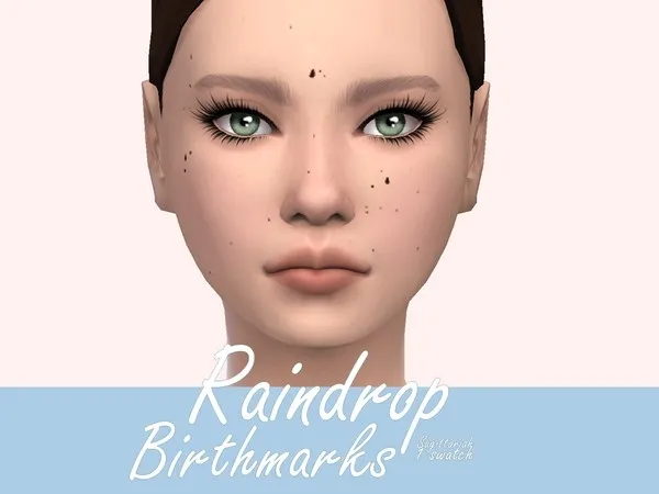 Alpha Raindrop Birthmarks - The Sims 4 Custom Content