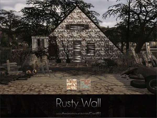 Alpha Rusty Wall - The Sims 4 Custom Content