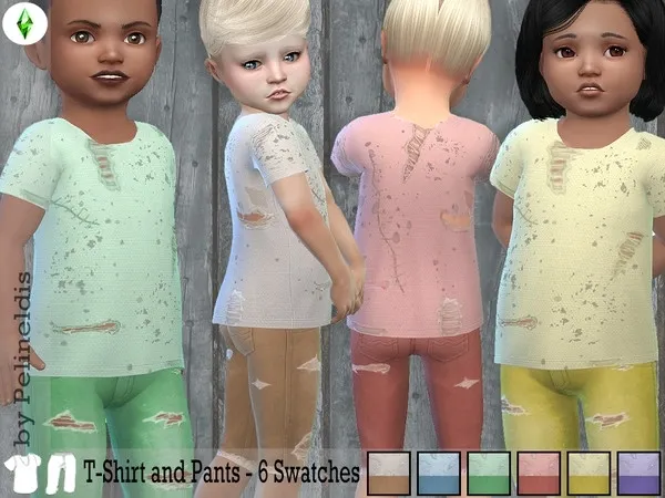 Alpha Worn out T Shirt and Pants Apocalypse Theme - The Sims 4 Custom Content