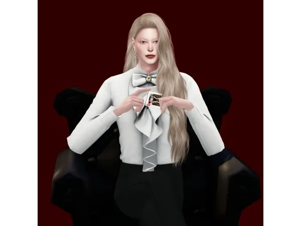 Alpha [sudal] Frill shirt pant - The Sims 4 Custom Content