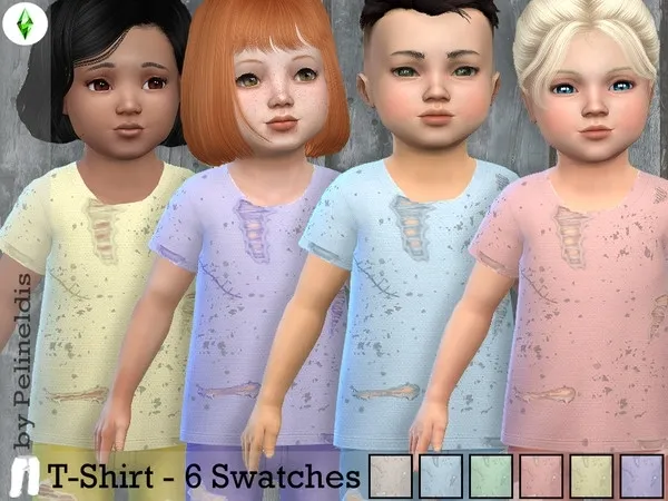 Dirty and Ripped T Shirt Apocalypse Theme - The Sims 4 Custom Content