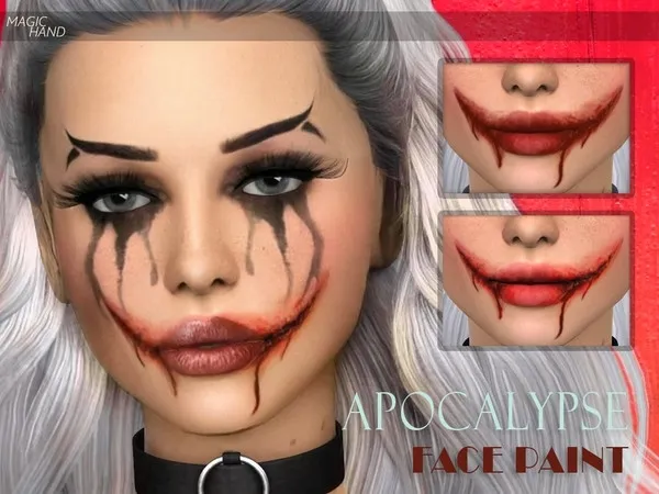 Alpha [MH] Apocalypse Face Paint - The Sims 4 Custom Content