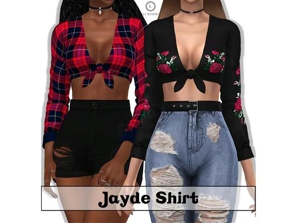 Alpha Jade Shirt by lumysims - The Sims 4 Custom Content