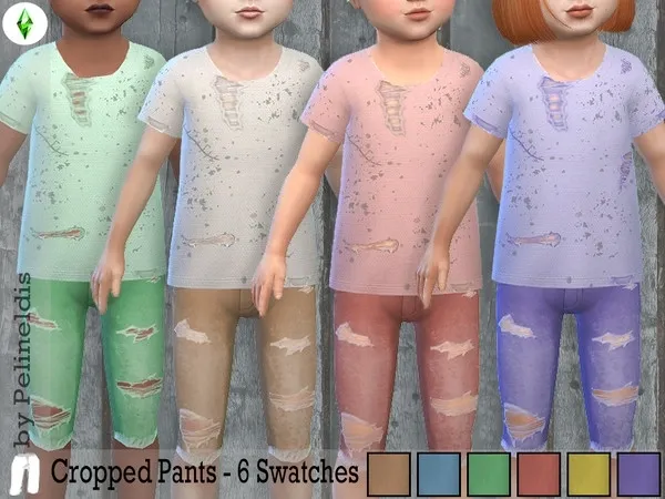 Ripped Cropped Pants Apocalypse Theme - The Sims 4 Custom Content