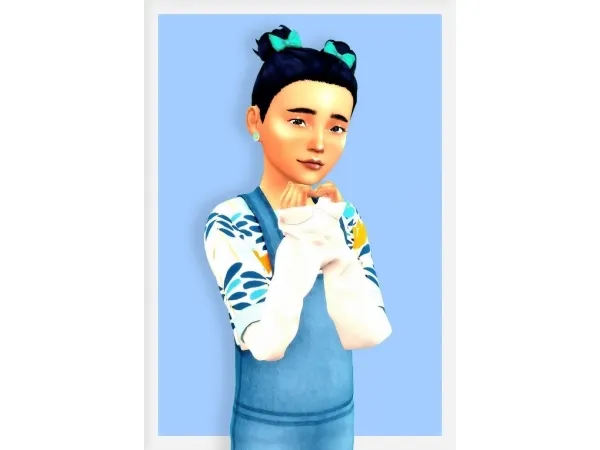Maxis Match Bow Space Buns Bow Overlay for kids - The Sims 4 Custom Content