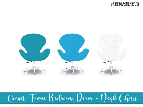 Ocean Foam Bedroom Decor Desk Chair - The Sims 4 Custom Content