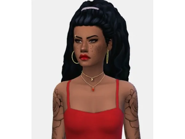 Alpha Crimson Hair by pippiesims - The Sims 4 Custom Content
