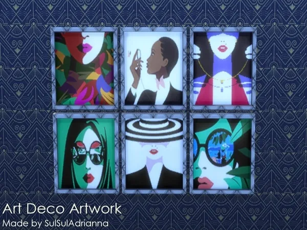 Maxis Match Art Deco Artwork - The Sims 4 Custom Content