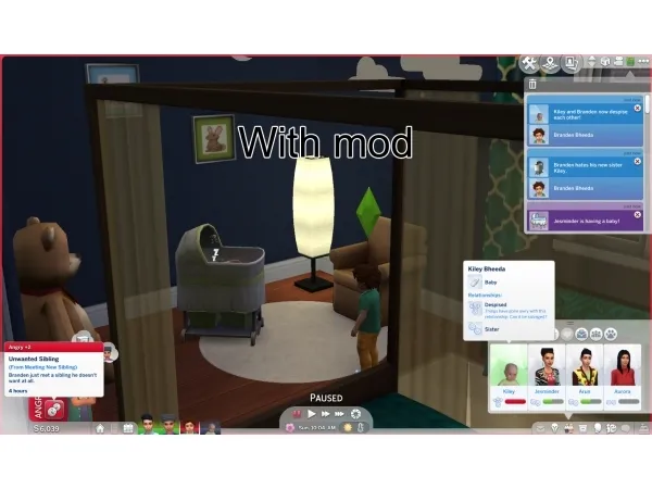 Mix Meeting new siblings will change relationship by Szemoka - The Sims 4 Custom Content
