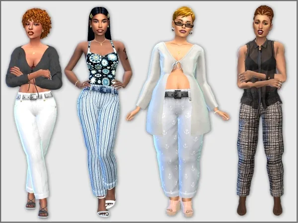 Alpha rolled cuffed baggy jeans edited - The Sims 4 Custom Content