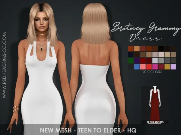 Maxis Match BRITNEY GRAMMY DRESS - The Sims 4 Custom Content